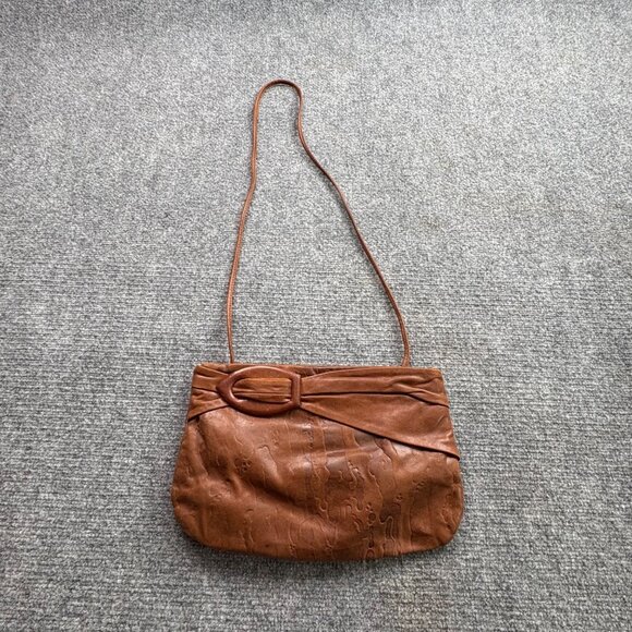 Vintage Letisse Brown Leather Clutch With Strap & Buckle Detail‎ Soft Classic - Picture 1 of 16